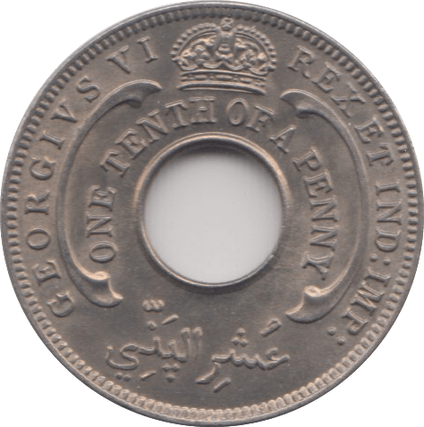 1938 WEST AFRICA 1/10 PENNY - WORLD COINS - Cambridgeshire Coins