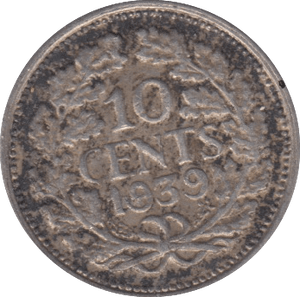 1939 10 CENTS NETHERLANDS SILVER - WORLD COINS - Cambridgeshire Coins