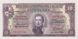1939 10 PESO BANKNOTE URUGUAY REF 995 - World Banknotes - Cambridgeshire Coins