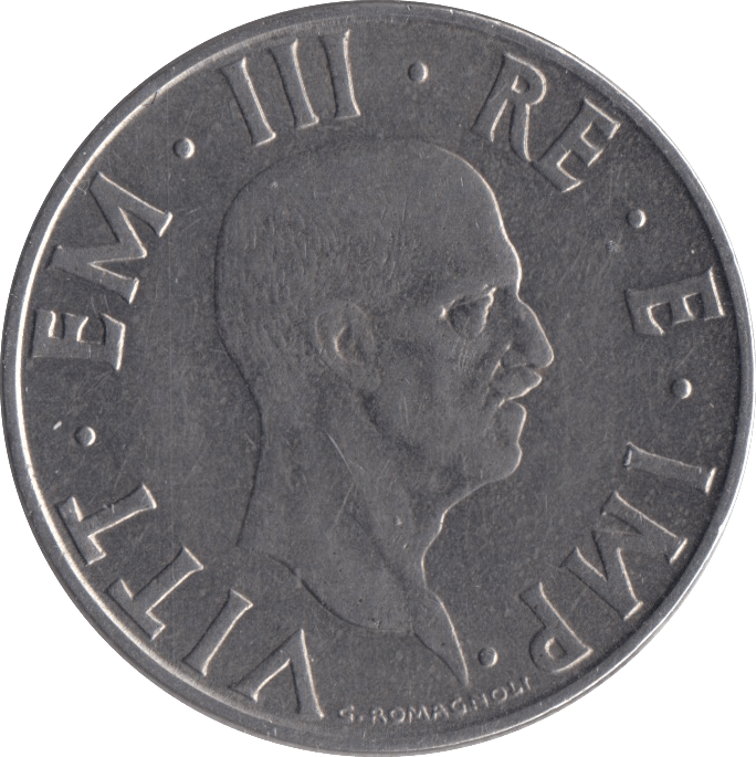 1939 2 LIRA ITALY - SILVER WORLD COINS - Cambridgeshire Coins