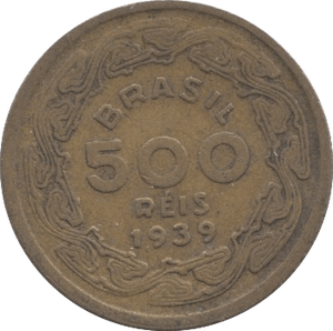 1939 500 REIS BRASIL - WORLD COINS - Cambridgeshire Coins