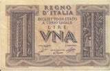 1939 BANK OF ITALY ONE LIRE BANKNOTE REF 1263 - World Banknotes - Cambridgeshire Coins