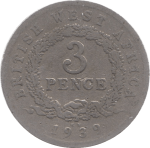 1939 BRITISH WEST AFRICA THREEPENCE - WORLD COINS - Cambridgeshire Coins