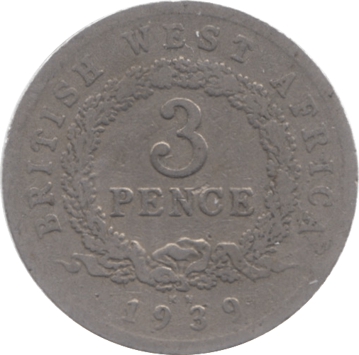 1939 BRITISH WEST AFRICA THREEPENCE - WORLD COINS - Cambridgeshire Coins