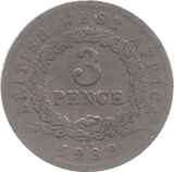1939 BRITISH WEST AFRICA THREEPENCE - WORLD COINS - Cambridgeshire Coins
