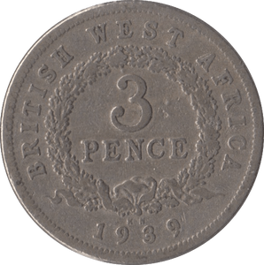 1939 BRITISH WEST AFRICA THREEPENCE - WORLD COINS - Cambridgeshire Coins