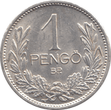1939 HUNGARY SILVER 1 PENGO - SILVER WORLD COINS - Cambridgeshire Coins