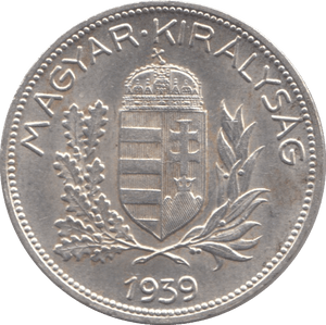 1939 HUNGARY SILVER 1 PENGO - SILVER WORLD COINS - Cambridgeshire Coins
