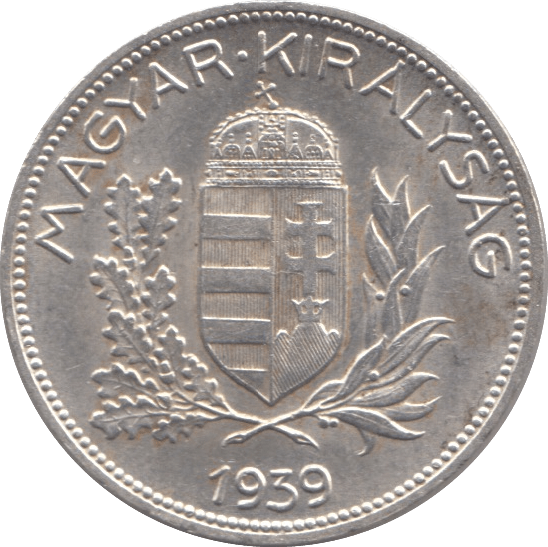 1939 HUNGARY SILVER 1 PENGO - SILVER WORLD COINS - Cambridgeshire Coins