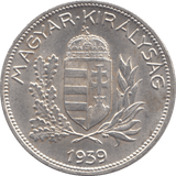 1939 HUNGARY SILVER 1 PENGO - SILVER WORLD COINS - Cambridgeshire Coins
