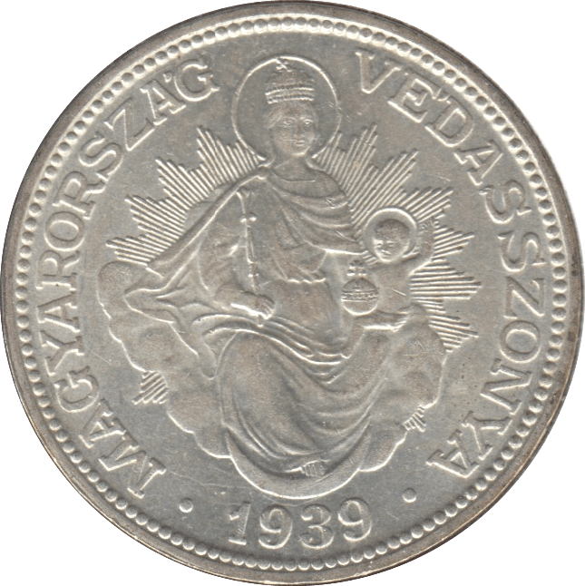 1939 HUNGARY SILVER 2 PENGO - SILVER WORLD COINS - Cambridgeshire Coins