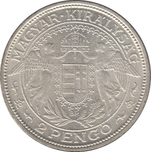 1939 HUNGARY SILVER 2 PENGO - SILVER WORLD COINS - Cambridgeshire Coins
