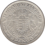 1939 HUNGARY SILVER 2 PENGO - SILVER WORLD COINS - Cambridgeshire Coins