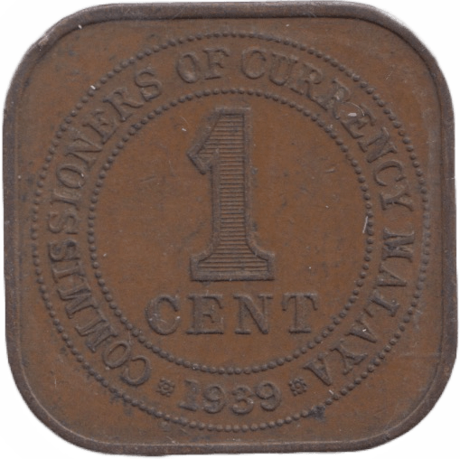 1939 MALAYA ONE CENT - WORLD COINS - Cambridgeshire Coins