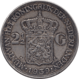 1939 NETHERLANDS 2 1/2 GULDEN - SILVER WORLD COINS - Cambridgeshire Coins