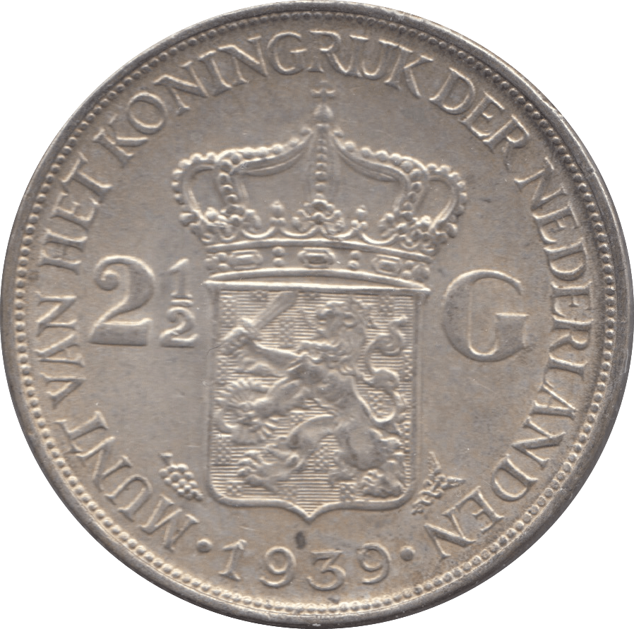 1939 NETHERLANDS 2 1/2 GULDEN - WORLD COINS - Cambridgeshire Coins
