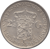 1939 NETHERLANDS 2 1/2 GULDEN - WORLD COINS - Cambridgeshire Coins