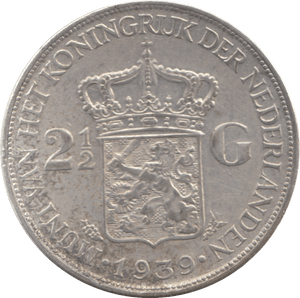 1939 NETHERLANDS 2 1/2 GULDEN - WORLD COINS - Cambridgeshire Coins