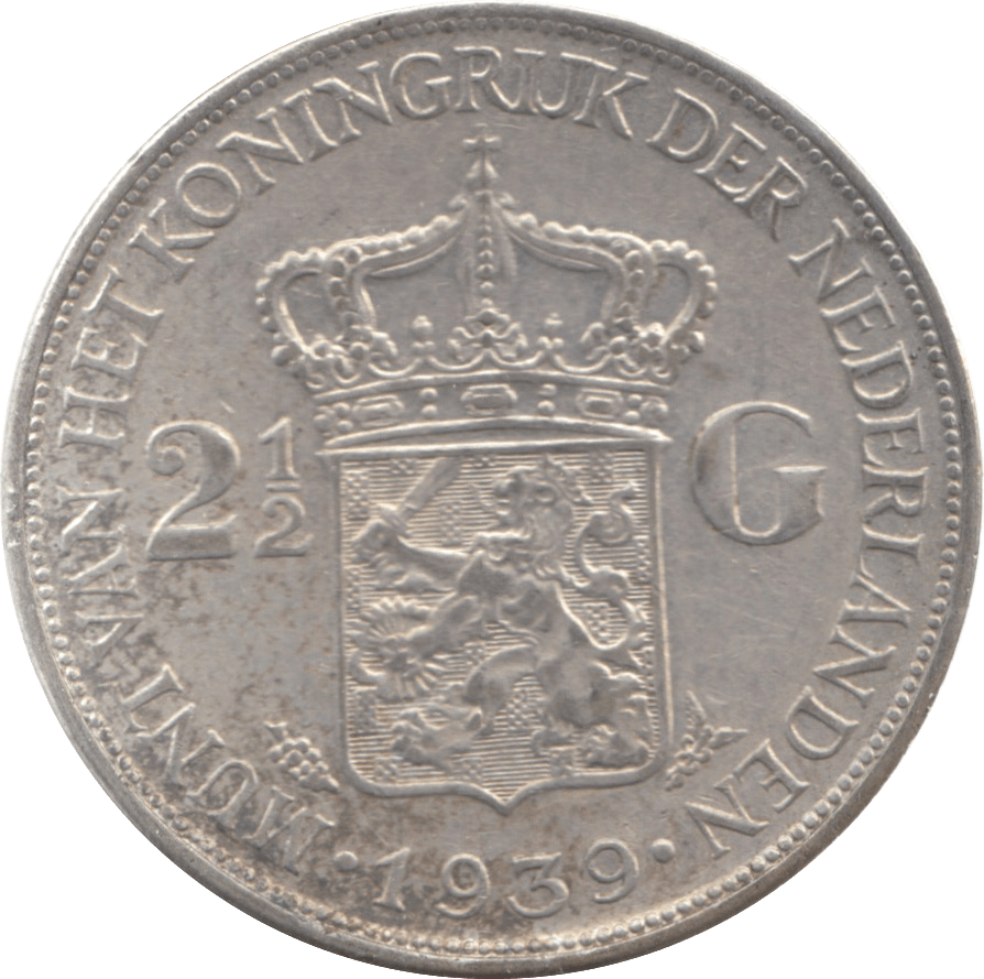 1939 NETHERLANDS 2 1/2 GULDEN - WORLD COINS - Cambridgeshire Coins