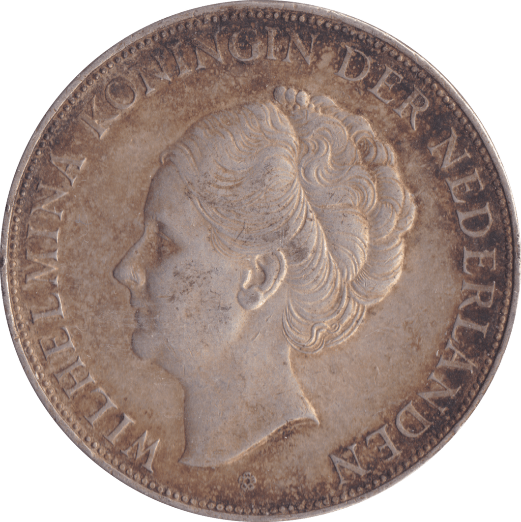 1939 NETHERLANDS SILVER 2 1/2 GUILDER - SILVER WORLD COINS - Cambridgeshire Coins