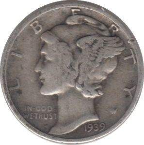 1939 SILVER 1 DIME USA - SILVER WORLD COINS - Cambridgeshire Coins