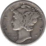 1939 SILVER 1 DIME USA - SILVER WORLD COINS - Cambridgeshire Coins
