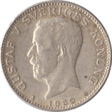 1939 SILVER 1 KRONA SWEDEN - SILVER WORLD COINS - Cambridgeshire Coins