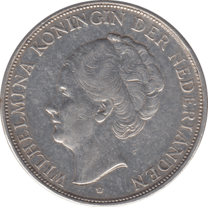 1939 SILVER 2 1/2 GULDEN NETHERLANDS - SILVER WORLD COINS - Cambridgeshire Coins
