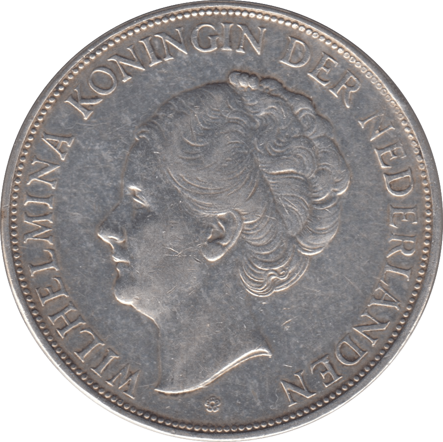 1939 SILVER 2 1/2 GULDEN NETHERLANDS - SILVER WORLD COINS - Cambridgeshire Coins