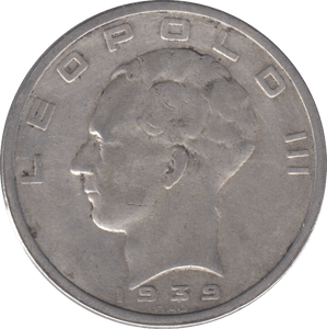 1939 SILVER 50 FRANCS BELGIUM - SILVER WORLD COINS - Cambridgeshire Coins