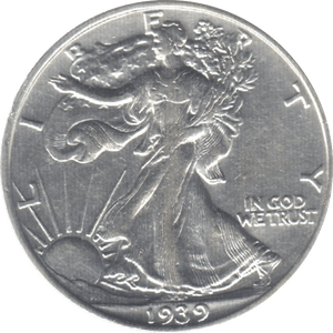 1939 SILVER HALF DOLLAR USA - WORLD SILVER COINS - Cambridgeshire Coins