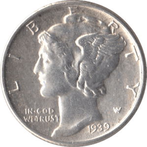 1939 SILVER ONE DIME USA - SILVER WORLD COINS - Cambridgeshire Coins