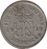 1939 SIXPENCE ( VF ) 6 - Sixpence - Cambridgeshire Coins