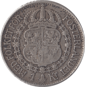1939 SWEDEN SILVER 1 KRONOR - SILVER WORLD COINS - Cambridgeshire Coins