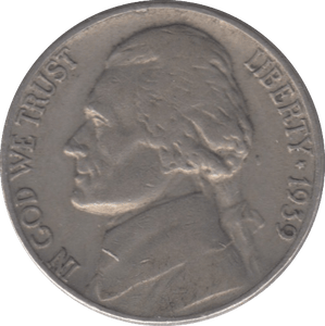 1939 USA 5 CENTS - WORLD COINS - Cambridgeshire Coins