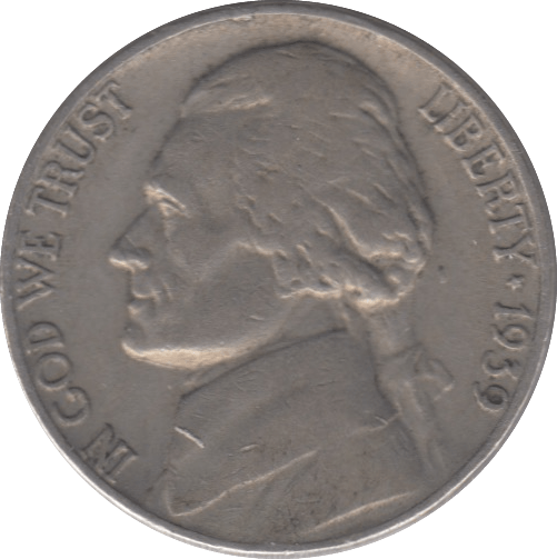 1939 USA 5 CENTS - WORLD COINS - Cambridgeshire Coins