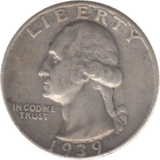 1939 USA SILVER 1/4 DOLLAR - SILVER WORLD COINS - Cambridgeshire Coins