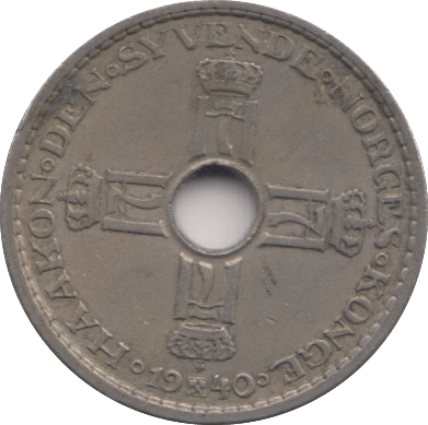 1940 1 KRONE NORWAY - WORLD COINS - Cambridgeshire Coins