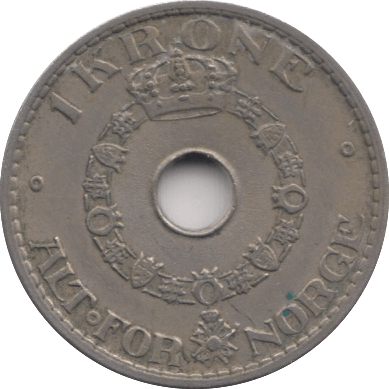 1940 1 KRONE NORWAY - WORLD COINS - Cambridgeshire Coins