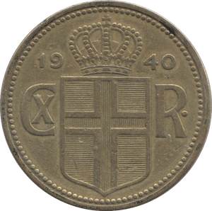 1940 2 KRONUR ICELAND - WORLD COINS - Cambridgeshire Coins