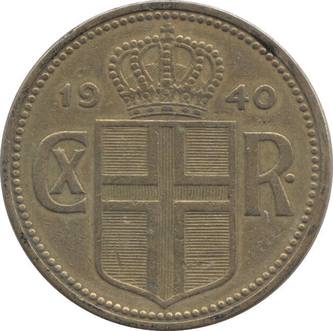 1940 2 KRONUR ICELAND - WORLD COINS - Cambridgeshire Coins