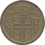 1940 2 KRONUR ICELAND - WORLD COINS - Cambridgeshire Coins