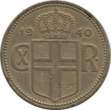 1940 2 KRONUR ICELAND - WORLD COINS - Cambridgeshire Coins