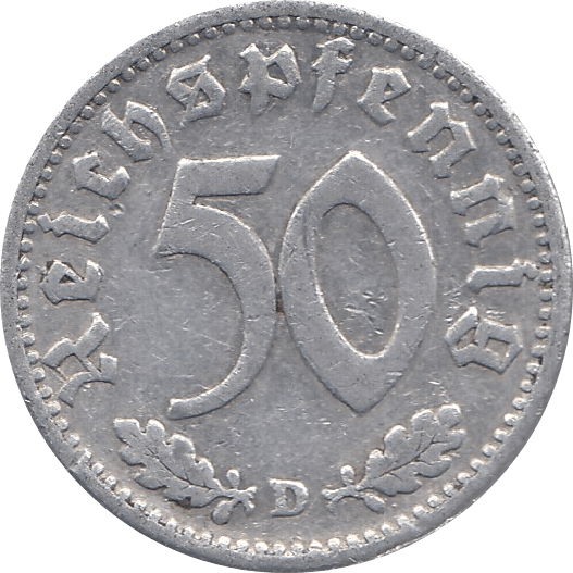 1940 50 PFENNIG WWII GERMANY - WORLD COINS - Cambridgeshire Coins