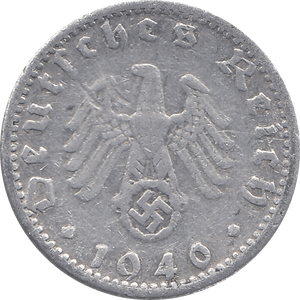 1940 50 PFENNIG WWII GERMANY - WORLD COINS - Cambridgeshire Coins