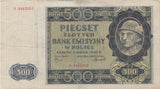 1940 500 ZLOTYCH BANKNOTE POLAND GERMAN OCCUPATION REF 1043 - World Banknotes - Cambridgeshire Coins