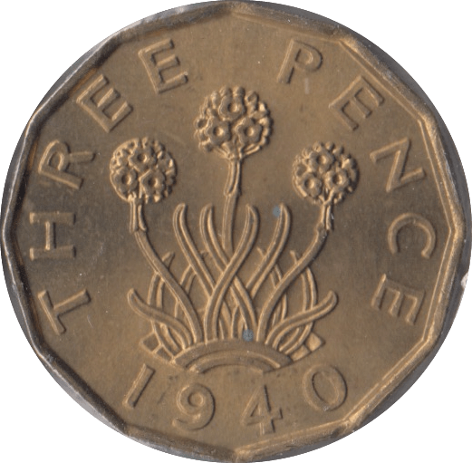 1940 BRASS THREEPENCE ( BU ) - Threepence - Cambridgeshire Coins
