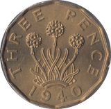 1940 BRASS THREEPENCE ( BU ) - Threepence - Cambridgeshire Coins