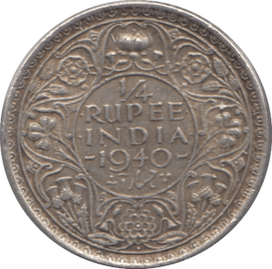 1940 EAST INDIA COMPANY QUARTER RUPEE - WORLD SILVER COINS - Cambridgeshire Coins