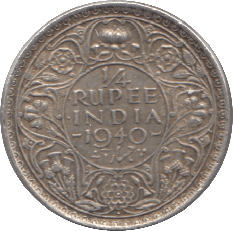 1940 EAST INDIA COMPANY QUARTER RUPEE - WORLD SILVER COINS - Cambridgeshire Coins